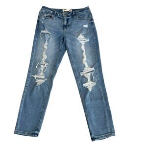 Garage Women's Distressed Girlfriend Straight Leg Jeans Denim Size 5